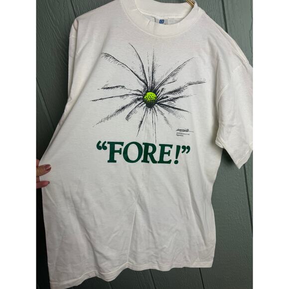Vintage 1991 Single Stitch "Fore" Golf Tee Large - Picture 2 of 6